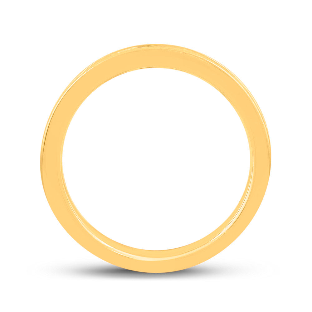 14kt Yellow Gold Womens Machine Set Round Diamond Wedding Band 1.00 Cttw 7 Daisy Joyeria