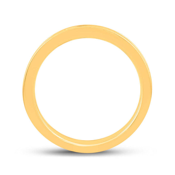 14kt Yellow Gold Womens Machine Set Round Diamond Wedding Band 1.00 Cttw 7 Daisy Joyeria