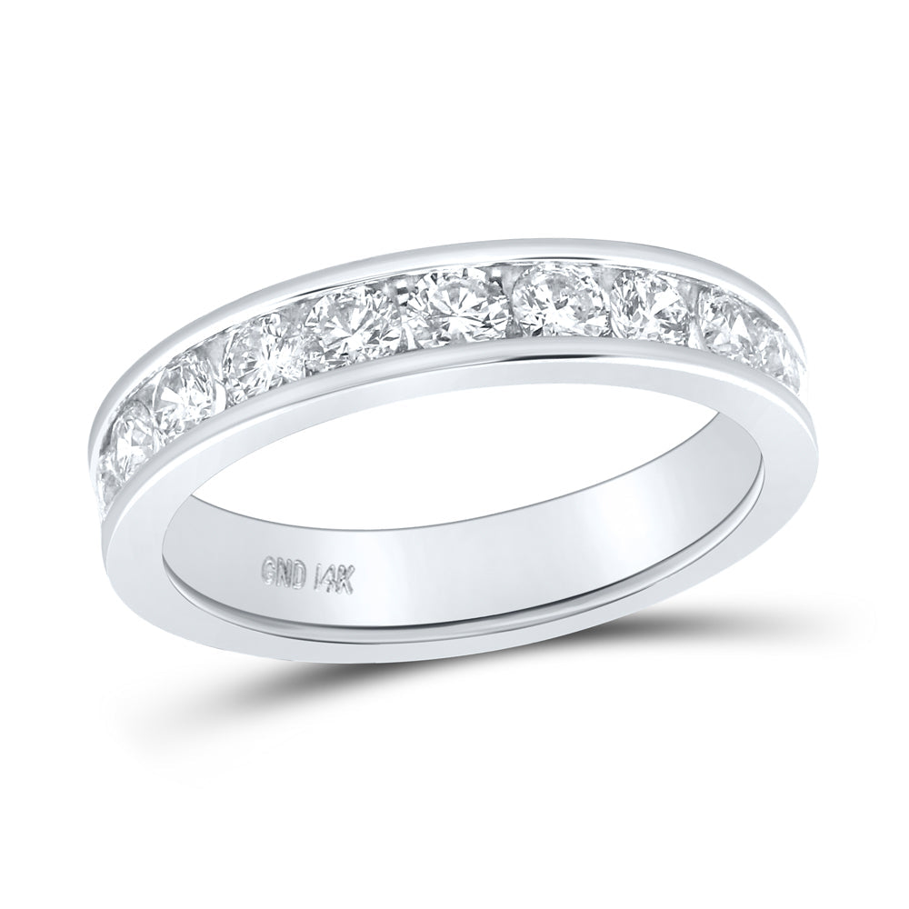 14kt White Gold Womens Round Channel-set Diamond 4.5mm Wedding Band 1.00 Cttw 7 Daisy Joyeria