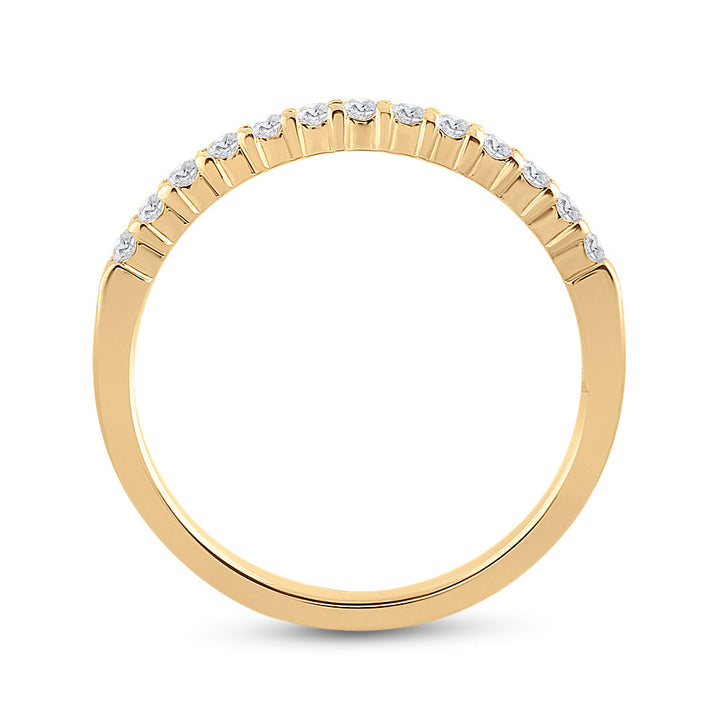 14kt Yellow Gold Womens Machine Set Round Diamond Wedding Band 1/4 Cttw 7 Daisy Joyeria