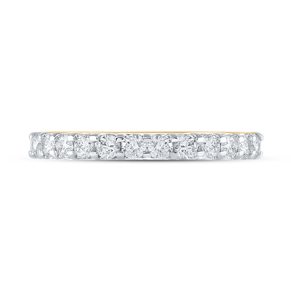14kt Yellow Gold Womens Round Diamond Single Row Wedding Band 1/2 Cttw 7 Daisy Joyeria