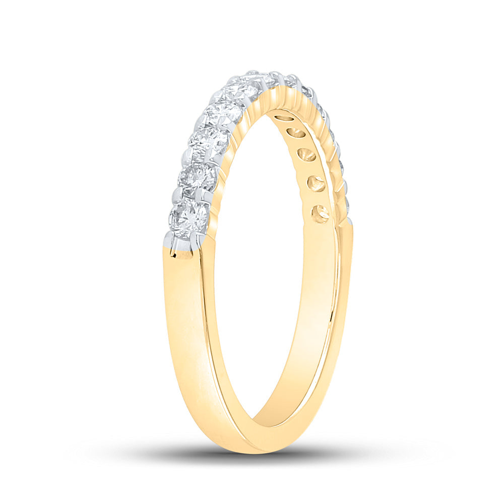 14kt Yellow Gold Womens Round Diamond Single Row Wedding Band 1/2 Cttw 7 Daisy Joyeria
