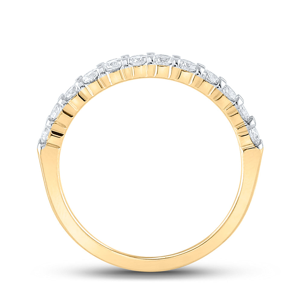 14kt Yellow Gold Womens Round Diamond Single Row Wedding Band 1/2 Cttw 7 Daisy Joyeria