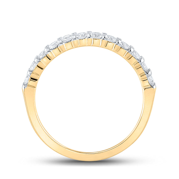 14kt Yellow Gold Womens Round Diamond Single Row Wedding Band 1/2 Cttw 7 Daisy Joyeria