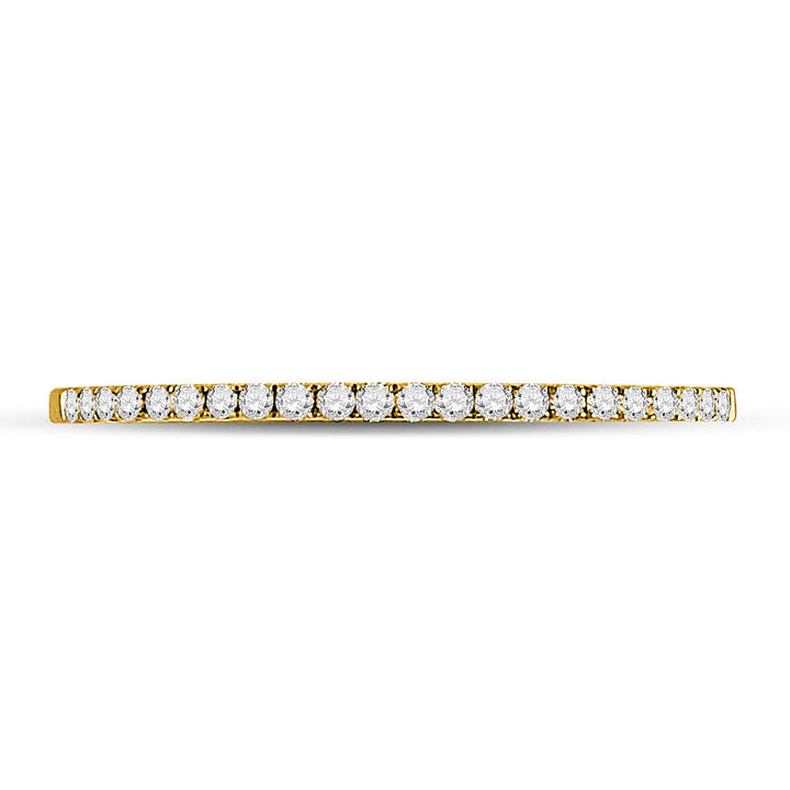 10kt Yellow Gold Womens Round Diamond Timeless Stackable Band Ring 1/8 Cttw 7 Daisy Joyeria