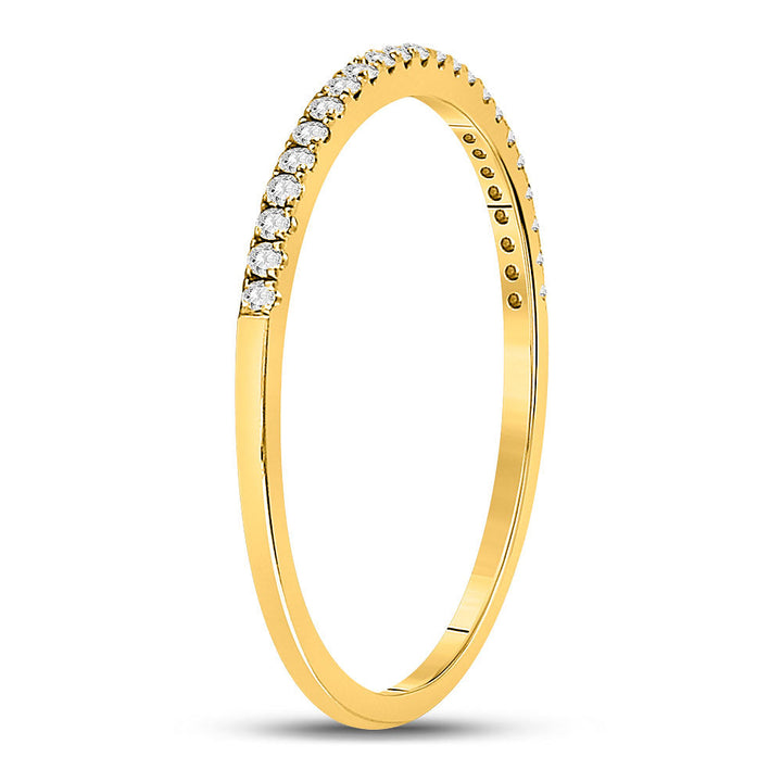 10kt Yellow Gold Womens Round Diamond Timeless Stackable Band Ring 1/8 Cttw 7 Daisy Joyeria