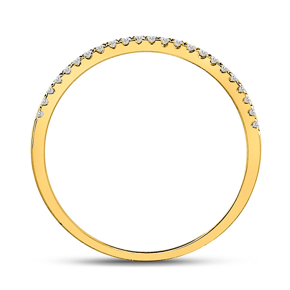 10kt Yellow Gold Womens Round Diamond Timeless Stackable Band Ring 1/8 Cttw 7 Daisy Joyeria