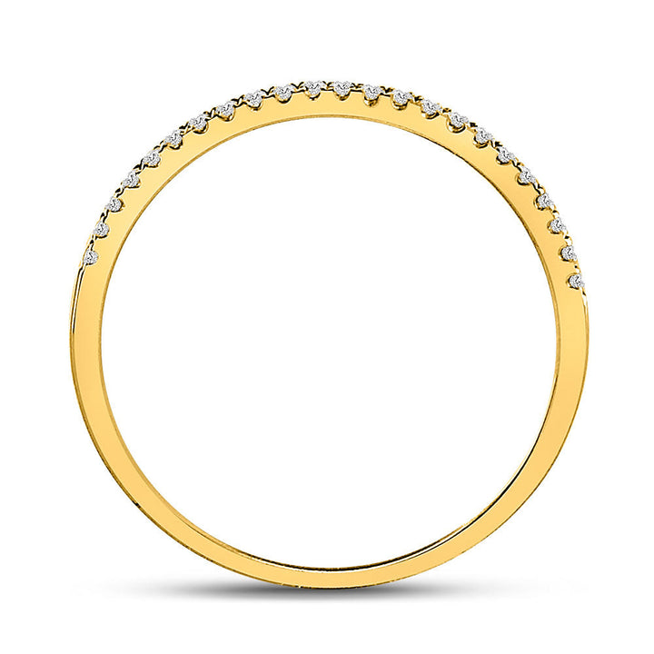 10kt Yellow Gold Womens Round Diamond Timeless Stackable Band Ring 1/8 Cttw 7 Daisy Joyeria