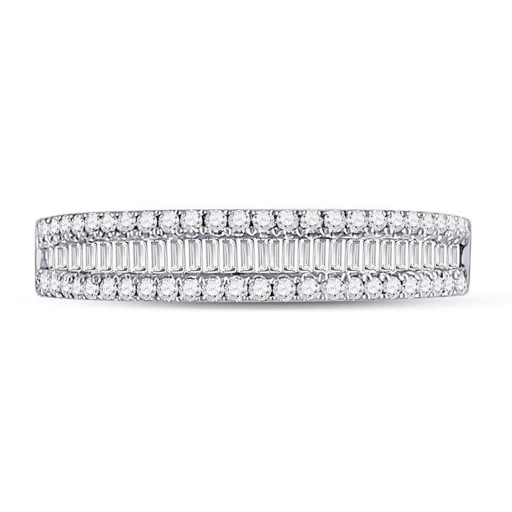 14kt White Gold Womens Round Diamond Anniversary Band Ring 1/2 Cttw 7 Daisy Joyeria