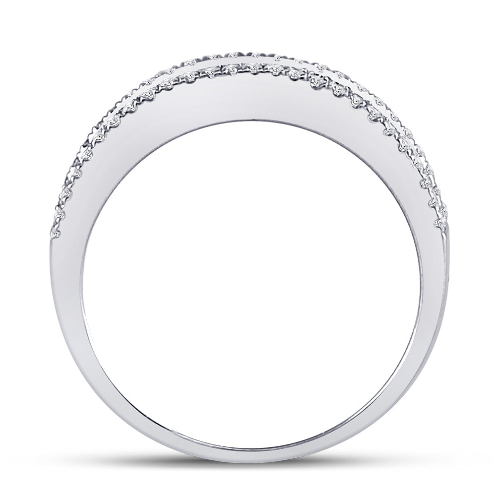 14kt White Gold Womens Round Diamond Anniversary Band Ring 1/2 Cttw 7 Daisy Joyeria