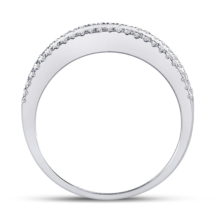 14kt White Gold Womens Round Diamond Anniversary Band Ring 1/2 Cttw 7 Daisy Joyeria