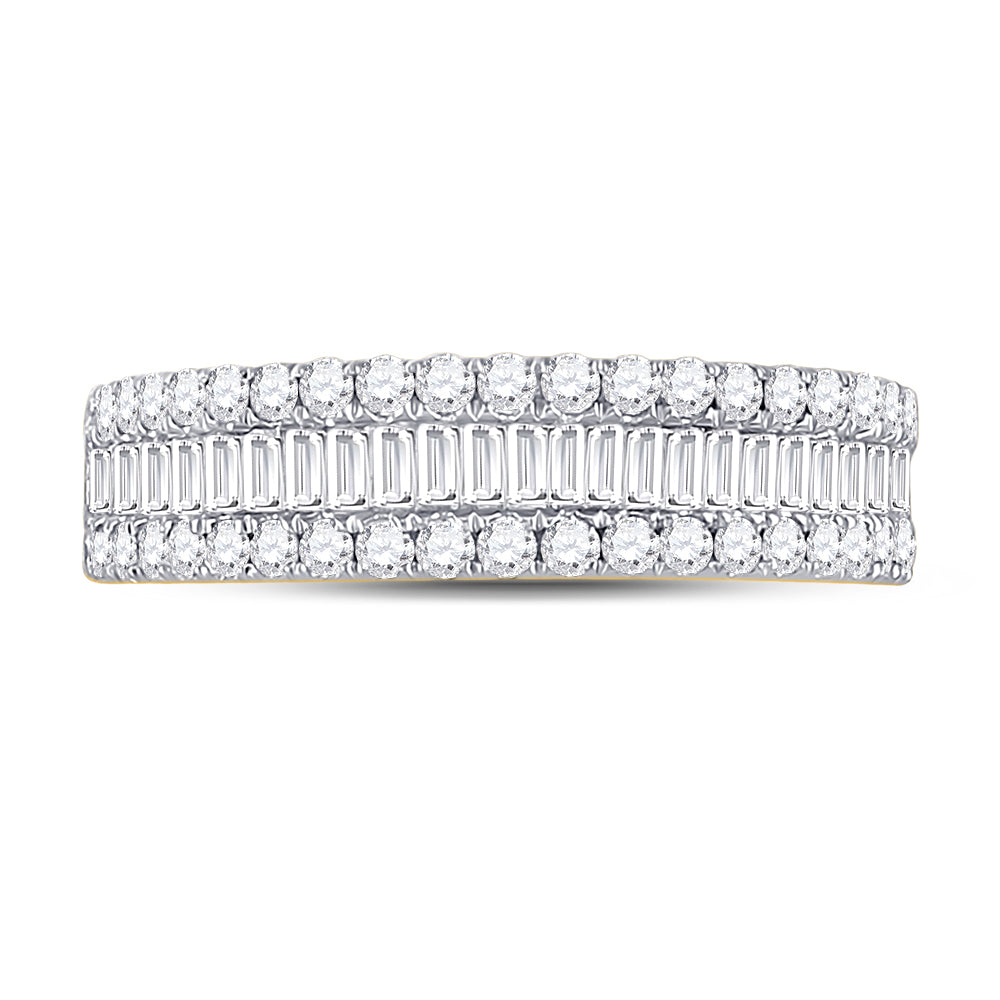 14kt Yellow Gold Womens Baguette Diamond Fashion Anniversary Ring 7/8 Cttw 7 Daisy Joyeria