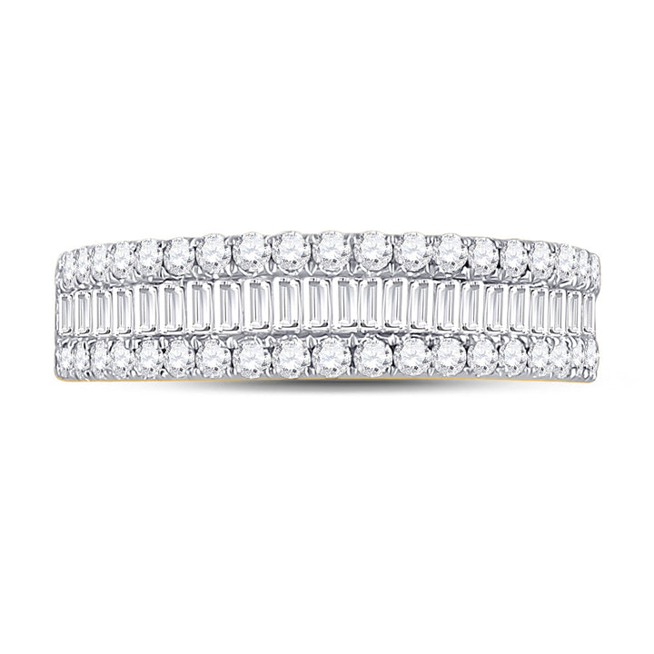 14kt Yellow Gold Womens Baguette Diamond Fashion Anniversary Ring 7/8 Cttw 7 Daisy Joyeria