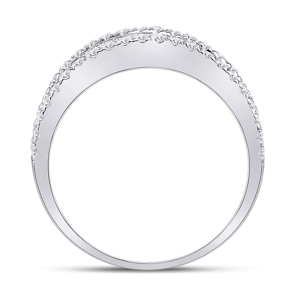 14kt White Gold Womens Baguette Diamond Anniversary Band Ring 7/8 Cttw 7 Daisy Joyeria