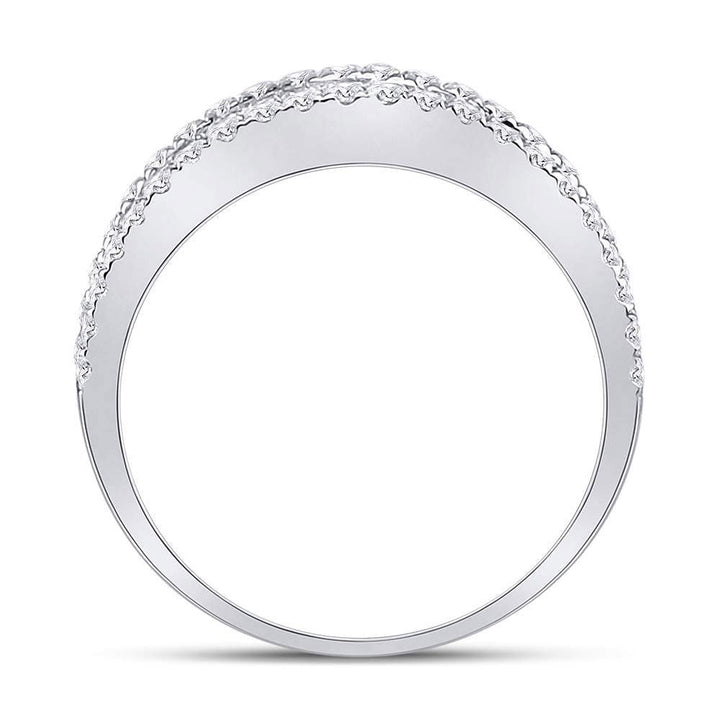 14kt White Gold Womens Baguette Diamond Anniversary Band Ring 7/8 Cttw 7 Daisy Joyeria