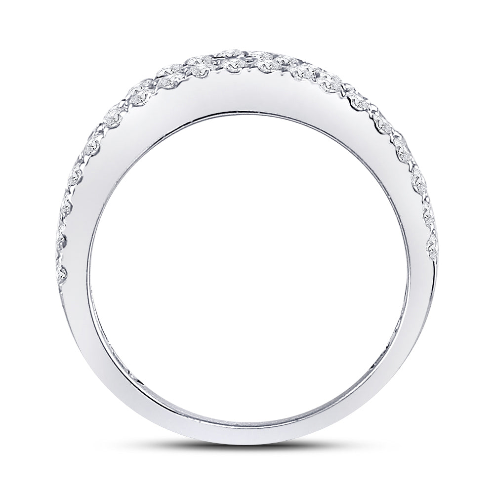 14kt White Gold Womens Baguette Diamond Anniversary Band Ring 1-1/2 Cttw 7 Daisy Joyeria