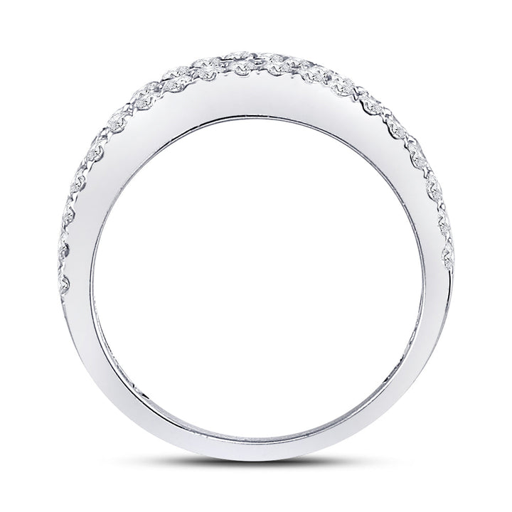 14kt White Gold Womens Baguette Diamond Anniversary Band Ring 1-1/2 Cttw 7 Daisy Joyeria