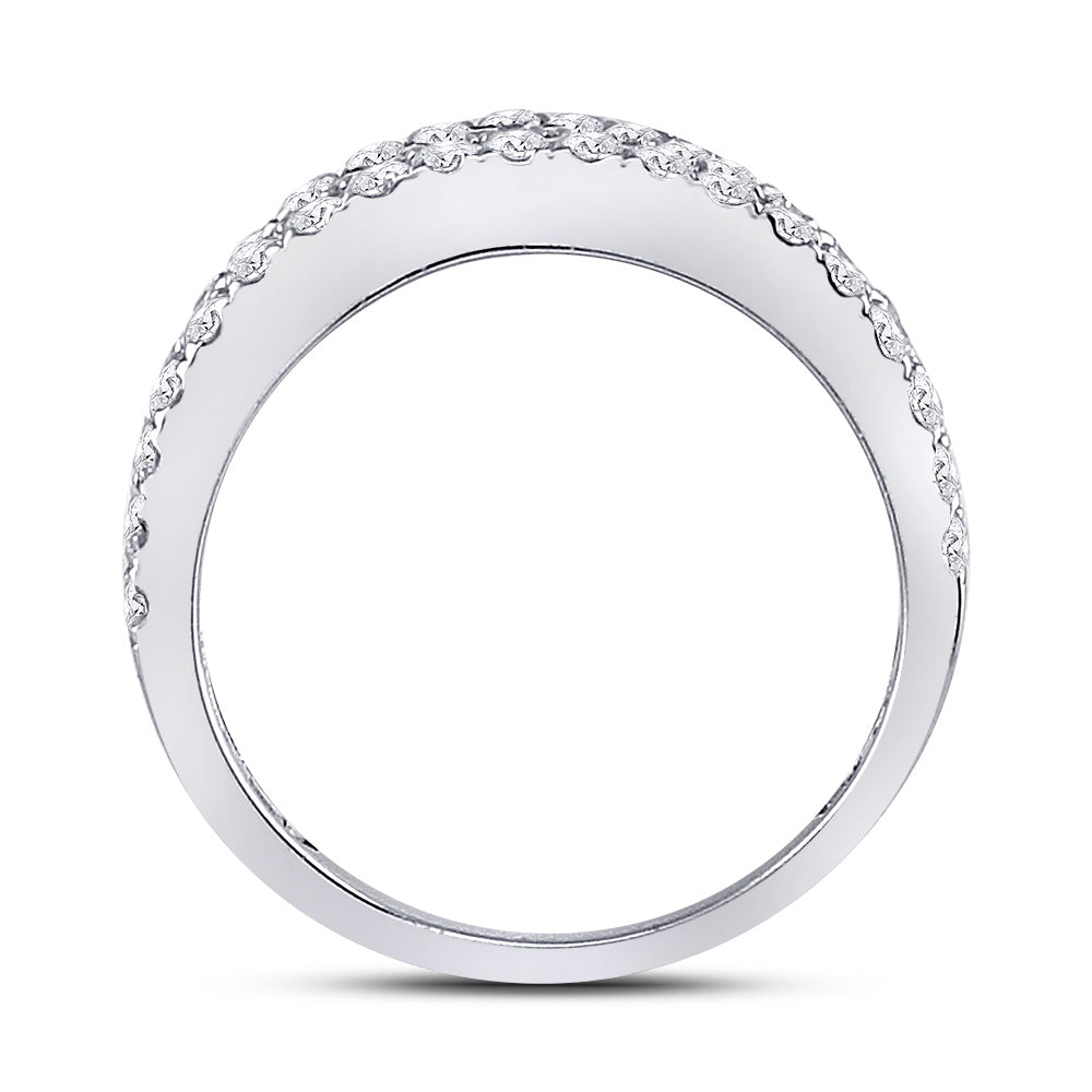 14kt White Gold Womens Baguette Diamond Anniversary Band Ring 1-1/2 Cttw 7 Daisy Joyeria