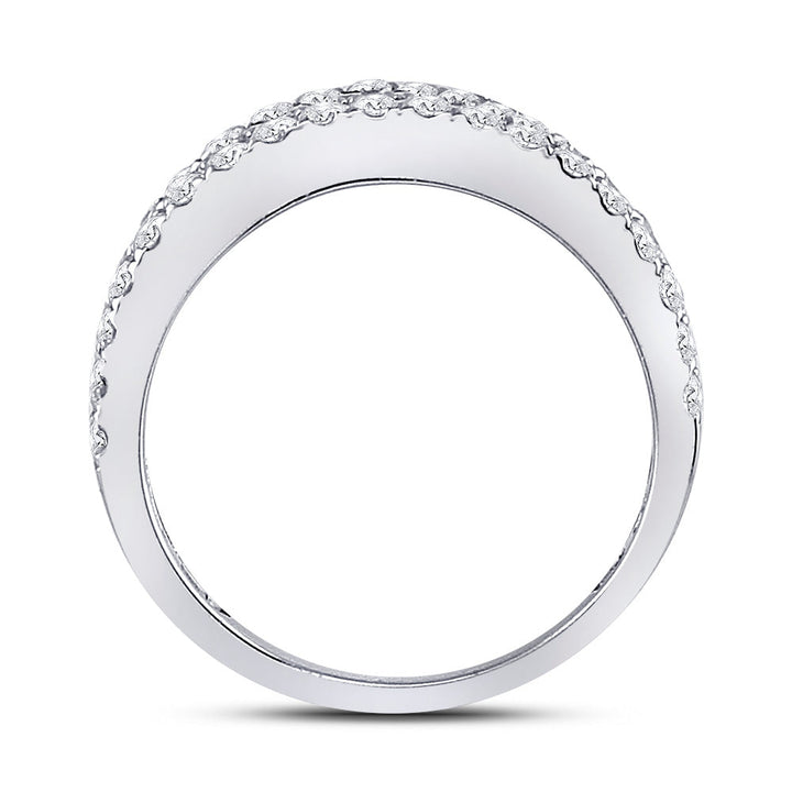14kt White Gold Womens Baguette Diamond Anniversary Band Ring 1-1/2 Cttw 7 Daisy Joyeria