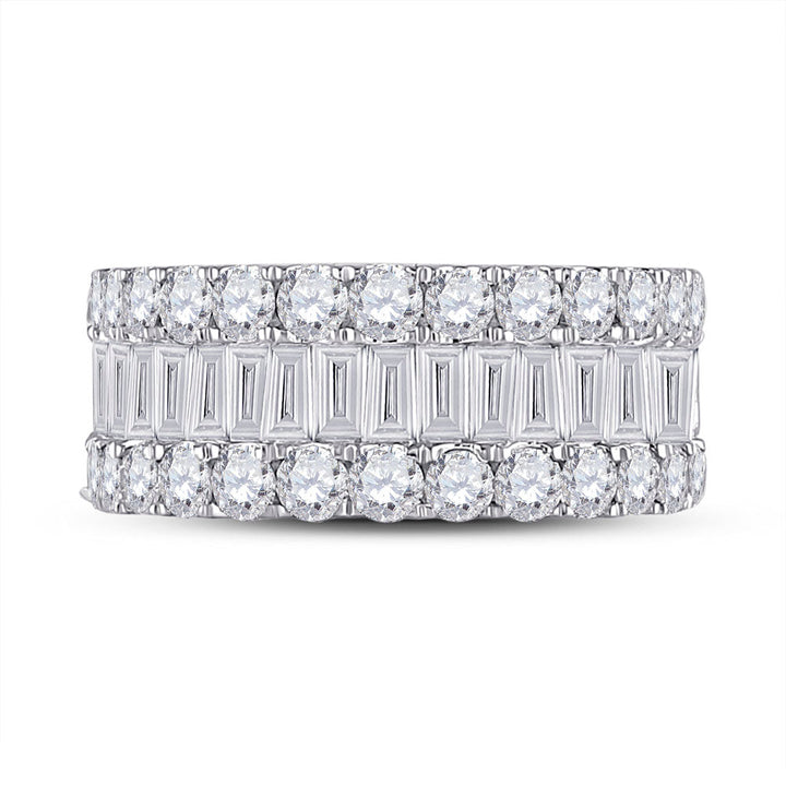 14kt White Gold Womens Baguette Diamond Anniversary Cocktail Ring 3.00 Cttw 7 Daisy Joyeria