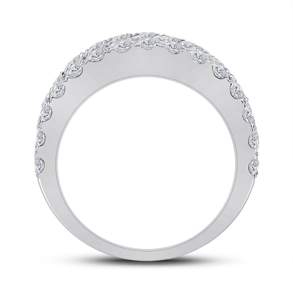 14kt White Gold Womens Baguette Diamond Anniversary Cocktail Ring 3.00 Cttw 7 Daisy Joyeria