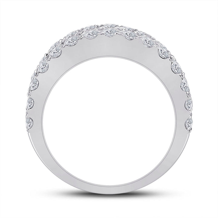 14kt White Gold Womens Baguette Diamond Anniversary Cocktail Ring 3.00 Cttw 7 Daisy Joyeria