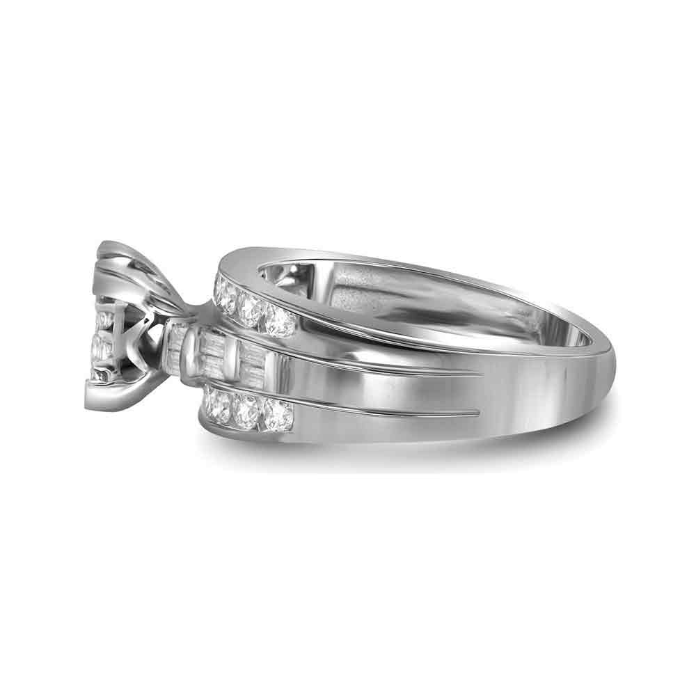 10kt White Gold Womens Princess Diamond Cluster Bridal Wedding Engagement Ring 1/2 Cttw 9 Daisy Joyeria