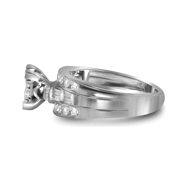 10kt White Gold Womens Princess Diamond Cluster Bridal Wedding Engagement Ring 1/2 Cttw 9 Daisy Joyeria