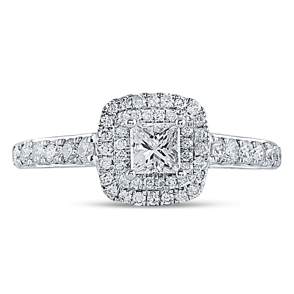 14kt White Gold Womens Princess Diamond Solitaire Bridal Wedding Engagement Ring 1.00 Cttw (Certified) 7 Daisy Joyeria