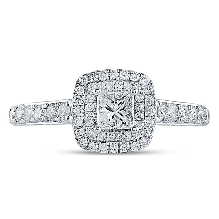 14kt White Gold Womens Princess Diamond Solitaire Bridal Wedding Engagement Ring 1.00 Cttw (Certified) 7 Daisy Joyeria