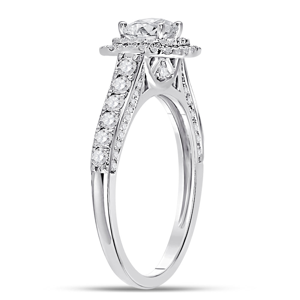 14kt White Gold Womens Princess Diamond Solitaire Bridal Wedding Engagement Ring 1.00 Cttw (Certified) 7 Daisy Joyeria