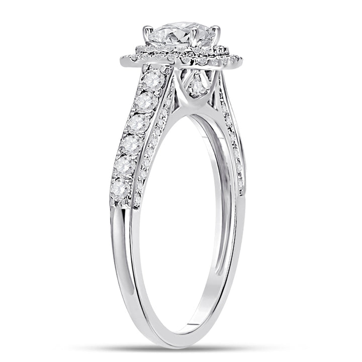 14kt White Gold Womens Princess Diamond Solitaire Bridal Wedding Engagement Ring 1.00 Cttw (Certified) 7 Daisy Joyeria
