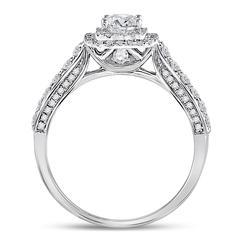 14kt White Gold Womens Princess Diamond Solitaire Bridal Wedding Engagement Ring 1.00 Cttw (Certified) 7 Daisy Joyeria