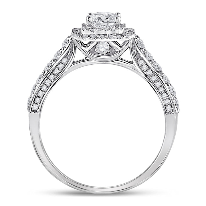 14kt White Gold Womens Princess Diamond Solitaire Bridal Wedding Engagement Ring 1.00 Cttw (Certified) 7 Daisy Joyeria