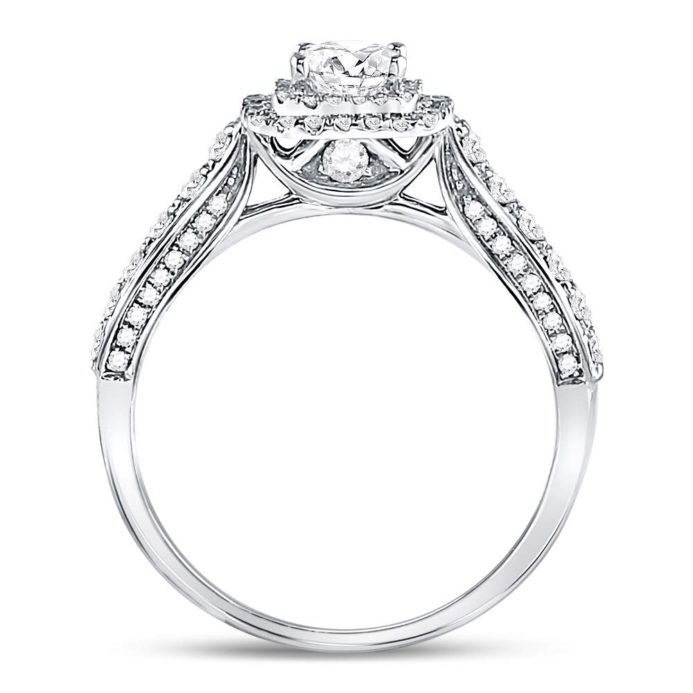 14kt White Gold Womens Princess Diamond Solitaire Bridal Wedding Engagement Ring 1.00 Cttw (Certified) 7 Daisy Joyeria
