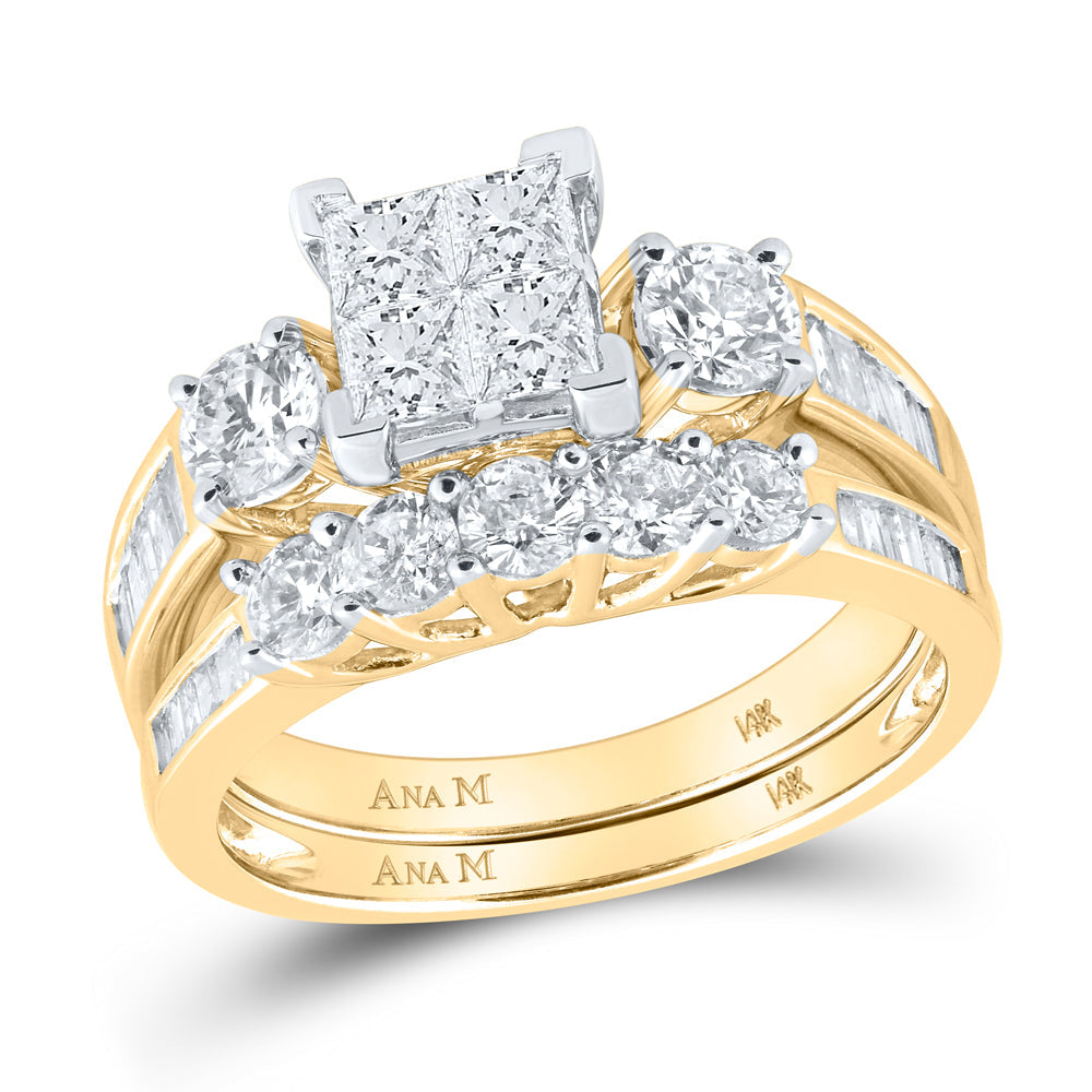2 CT-DIA S=2*1/4 INVISIBLE BRIDAL SET 7 Daisy Joyeria
