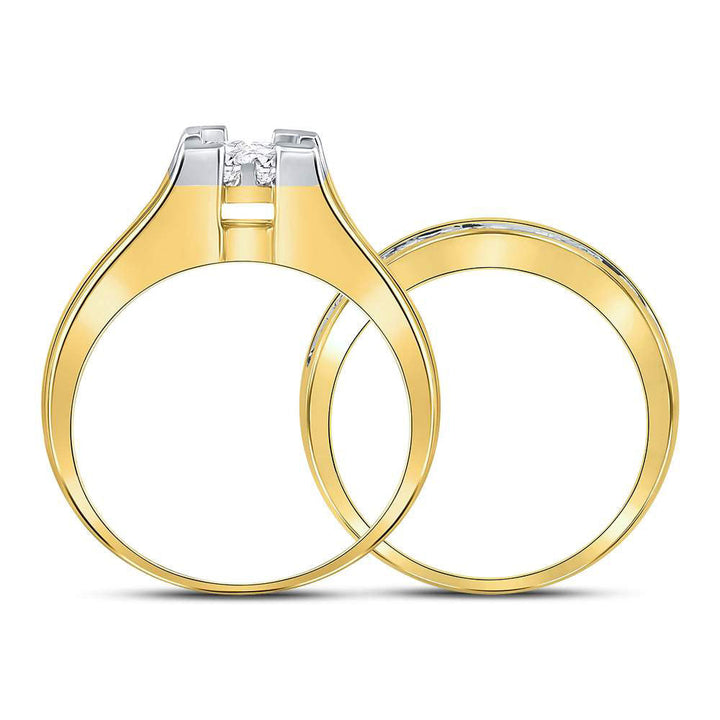 14kt Yellow Gold Womens Princess Diamond Bridal Wedding Engagement Ring Band Set 2.00 Cttw 7 Daisy Joyeria