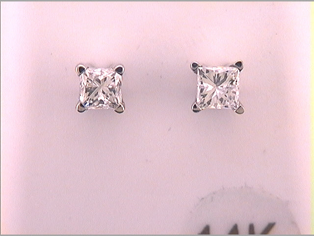 5/8CT-(EXCE) DIA PRINCESS STUDS SOLITAIRE EARRING Daisy Joyeria