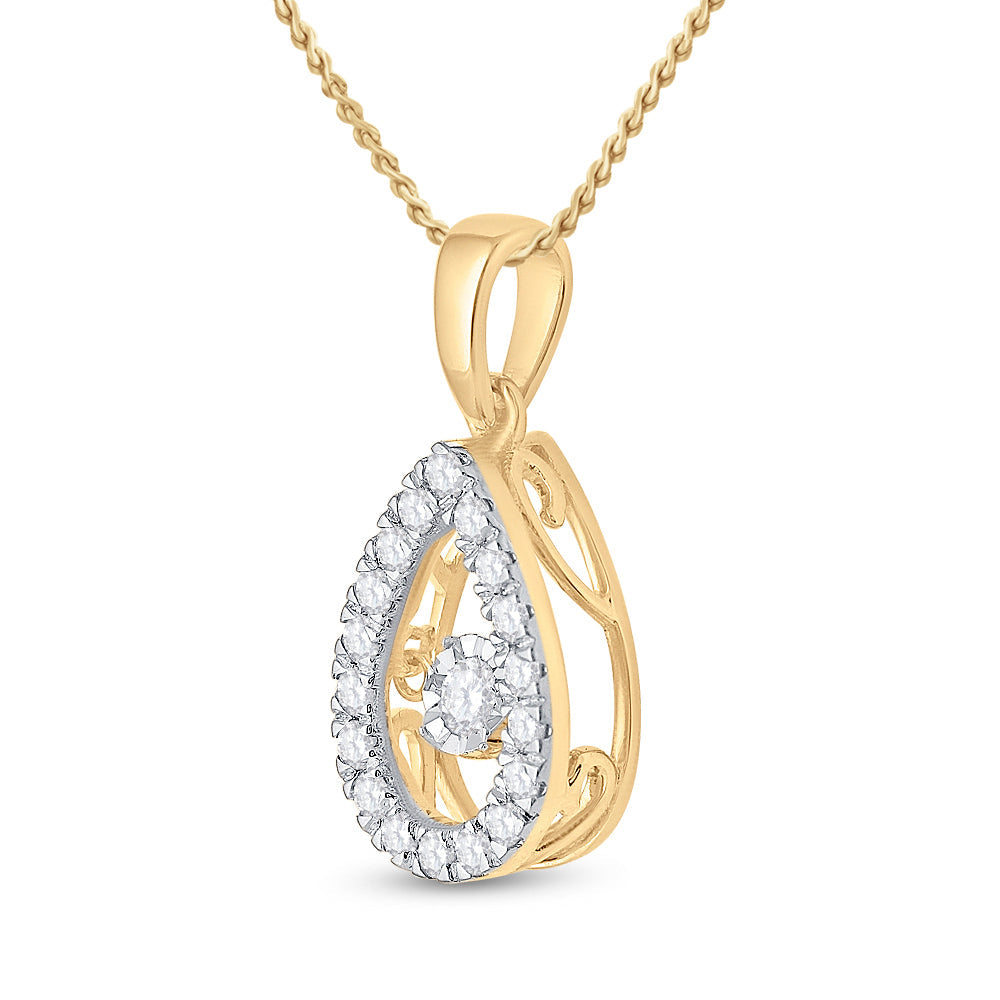 1/3CTW-DIA CN TWINKLE FASHION PEAR PENDANT Daisy Joyeria