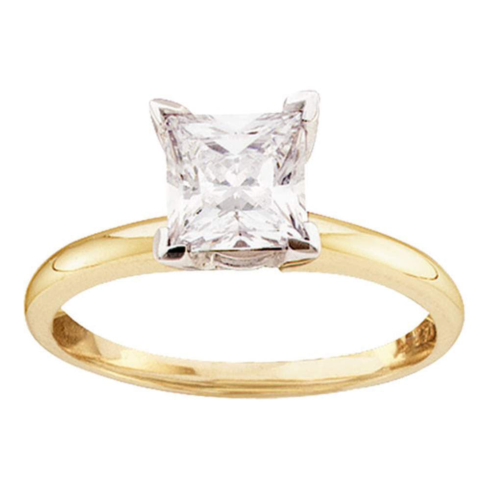 14kt Yellow Gold Womens Princess Diamond Solitaire Bridal Wedding Engagement Ring 7/8 Cttw 7 Daisy Joyeria