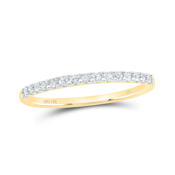 14kt Yellow Gold Womens Round Diamond Wedding Band 1/6 Cttw 7 Daisy Joyeria