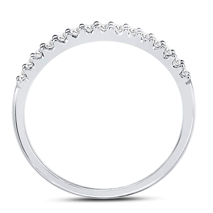 14kt White Gold Womens Round Diamond Slender Stackable Wedding Band 1/6 Cttw 7 Daisy Joyeria