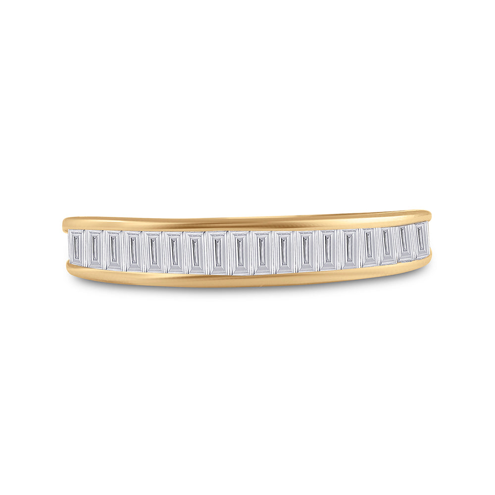 10kt Yellow Gold Womens Baguette Diamond Wedding Anniversary Band 1/2 Cttw 7 Daisy Joyeria