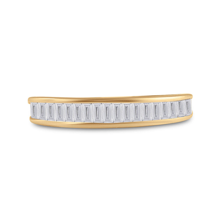 10kt Yellow Gold Womens Baguette Diamond Wedding Anniversary Band 1/2 Cttw 7 Daisy Joyeria