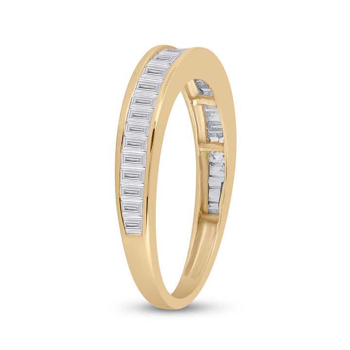 10kt Yellow Gold Womens Baguette Diamond Wedding Anniversary Band 1/2 Cttw 7 Daisy Joyeria