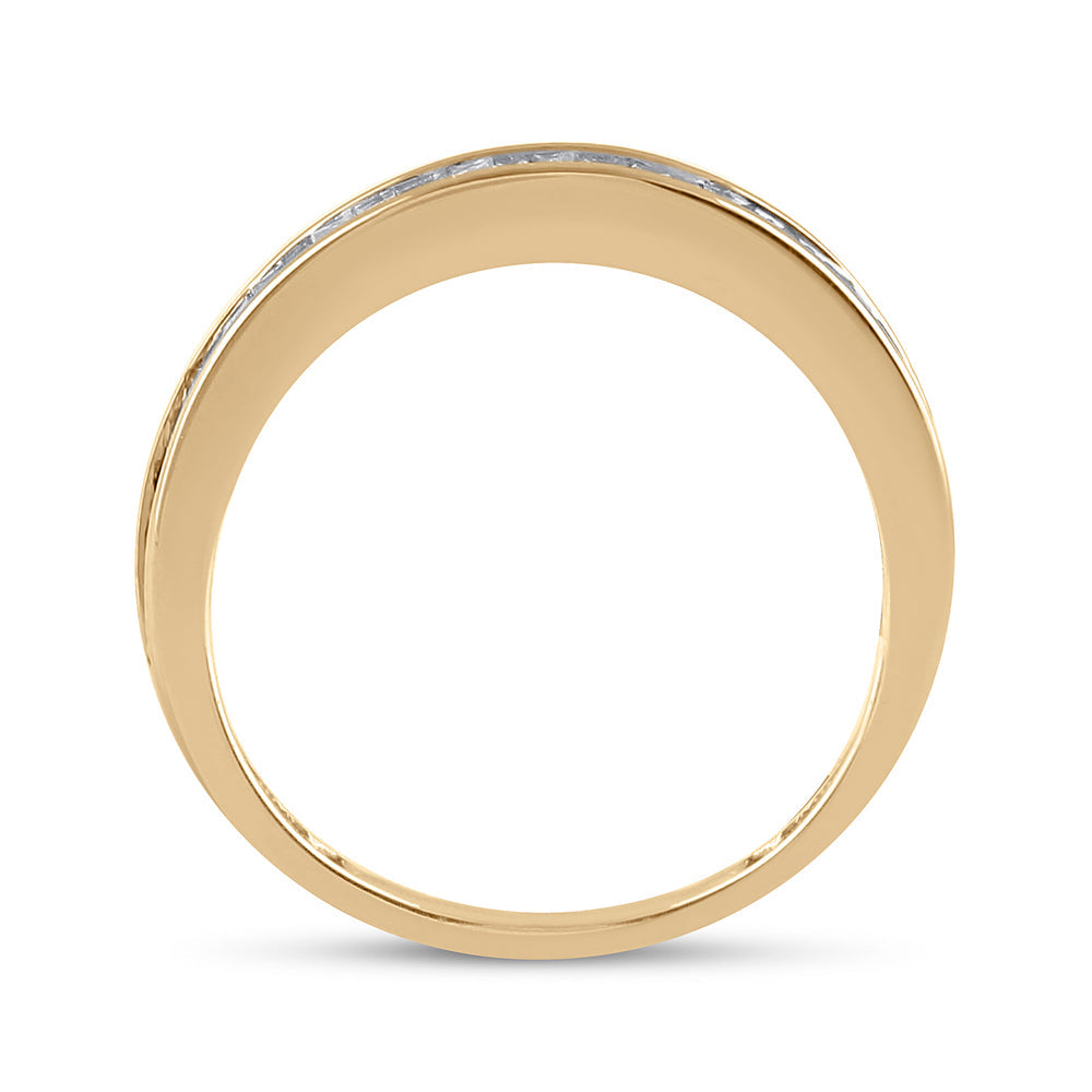 10kt Yellow Gold Womens Baguette Diamond Wedding Anniversary Band 1/2 Cttw 7 Daisy Joyeria