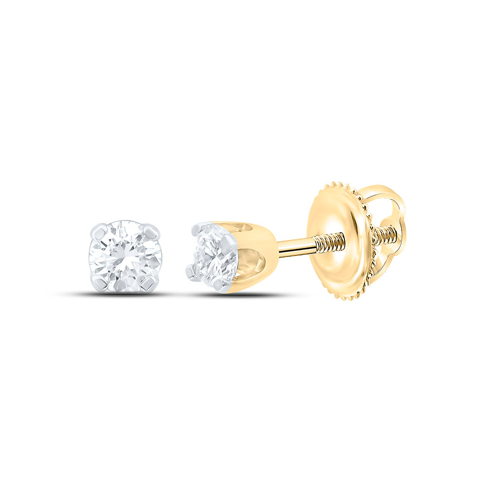 1/10CTW (APP)-RD-NAT DIAMOND SOLITAIRE EARRING (E++) Daisy Joyeria