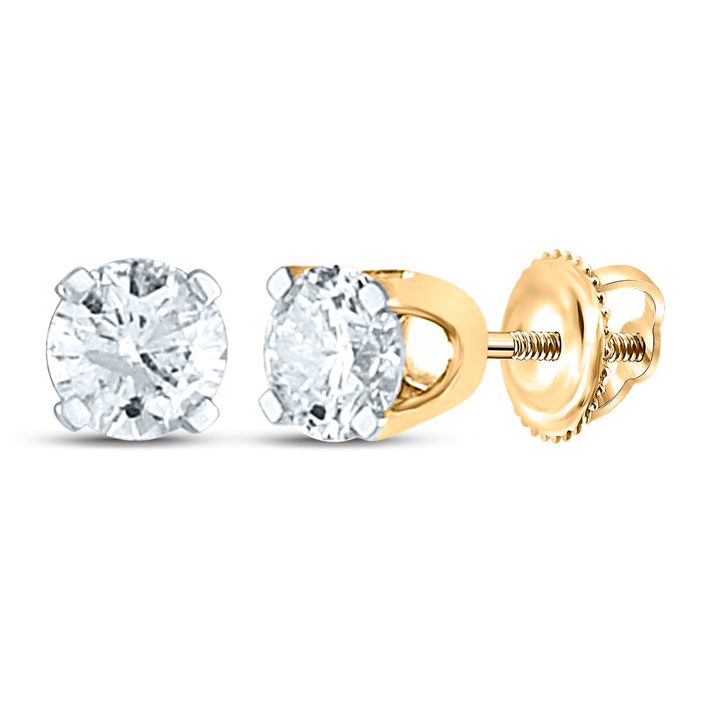 3/4CTDIA ROUND STUDS (PLT+) SOLITAIRE EARRING Daisy Joyeria