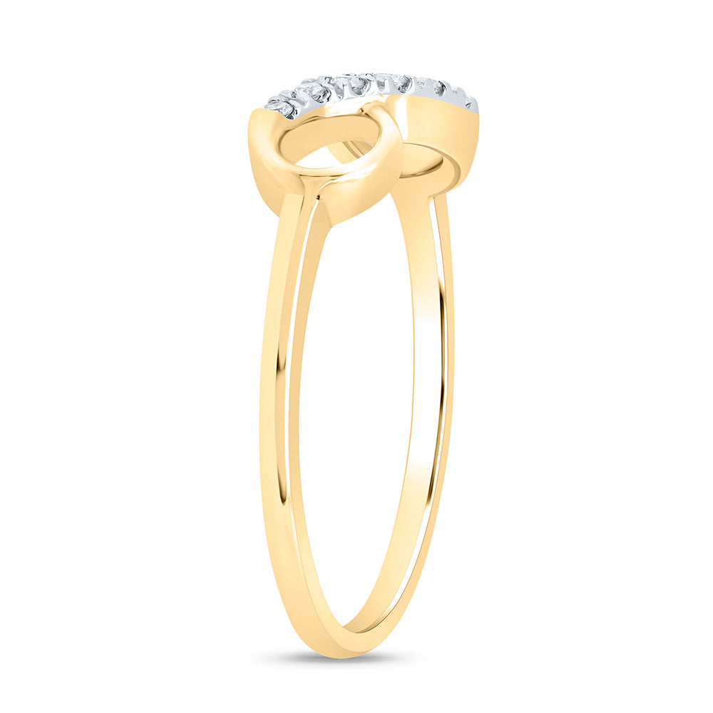 10kt Yellow Gold Womens Round Diamond Infinity Ring 1/20 Cttw 7 Daisy Joyeria