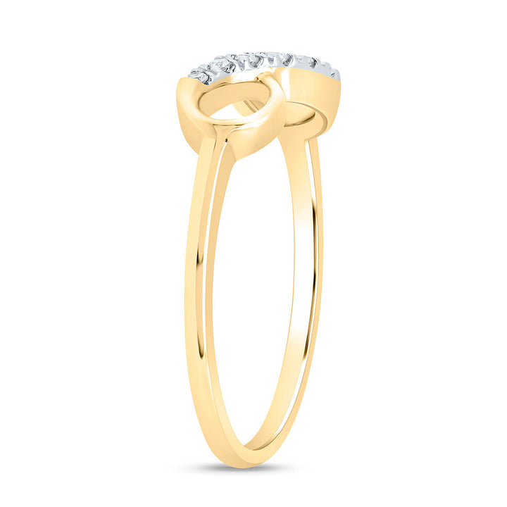 10kt Yellow Gold Womens Round Diamond Infinity Ring 1/20 Cttw 7 Daisy Joyeria